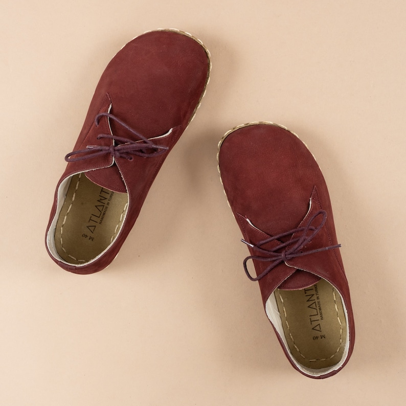 Womens Oxford Shoes, Barefoot Burgundy Shoes, Zero Drop Shoes, Womens Moccasins, Turkish Shoes, Wide Toe Box Slip-Ons, All Natural Loafers image 7