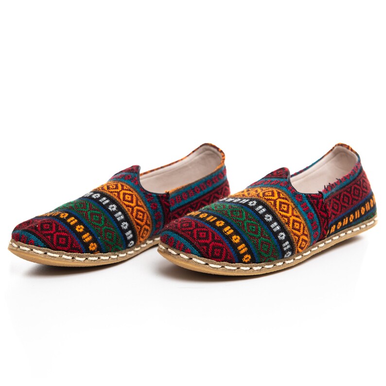 Mens Kilim Slip Ons Turkish Yemeni Shoes Handmade Leather Etsy