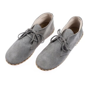Womens Grey Leather Turkish Lace Up Shoes, Girl’s Flat Heel Shoe Turkey, Classic Womens Everyday Shoe, Christmas Gift From Turkey image 5