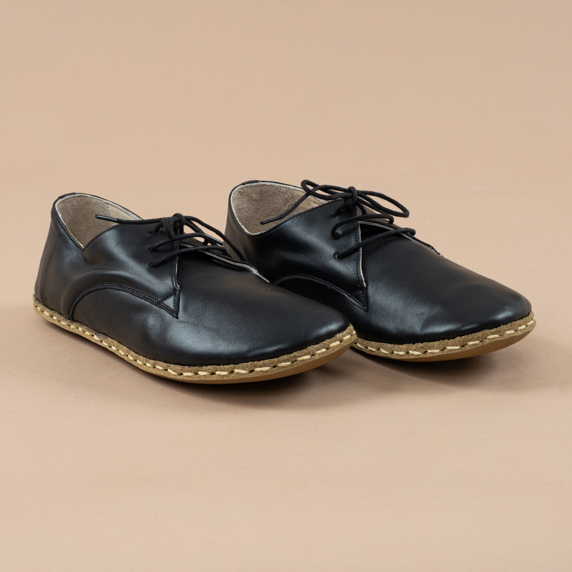 Oxford Barefoot Black Leather Handmade Men Classic Yemeni Shoes,…