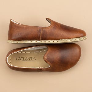 Womens Brown Barefoot Shoes, Zero Drop Minimalist Shoes, Wide Toe Box Leather Shoes, Handmade Turkish Slip On Shoes, Sustainable All Natural