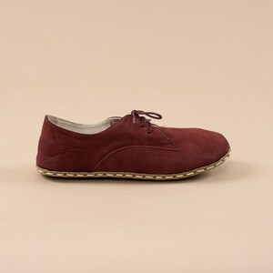 Womens Oxford Shoes, Barefoot Burgundy Shoes, Zero Drop Shoes, Womens Moccasins, Turkish Shoes, Wide Toe Box Slip-Ons, All Natural Loafers image 2