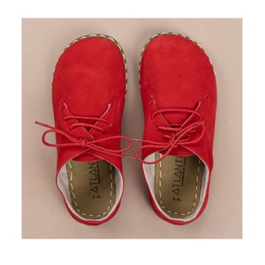 Mens Oxford Shoes, Red Slip-Ons, Turkish Shoes, Mens Barefoot Shoes, Zero Drop Shoes, Mens Wider Shoes, Sustainable Shoes, Fathers Day Gift image 1