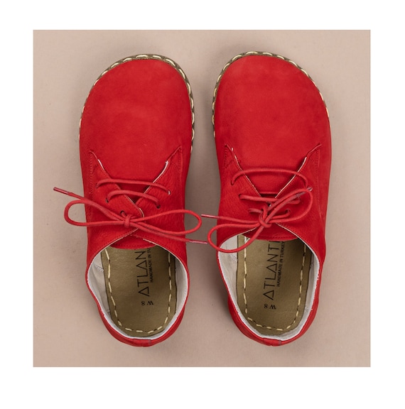 Mens Oxford Shoes, Red Slip-Ons, Turkish Shoes, Mens Barefoot Shoes, Zero Drop Shoes, Mens Wider Shoes, Sustainable Shoes, Fathers Day Gift