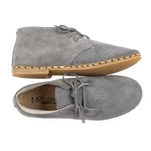 Womens Grey Leather Turkish Lace Up Shoes, Girl’s Flat Heel Shoe Turkey, Classic Womens Everyday Shoe, Christmas Gift From Turkey image 2