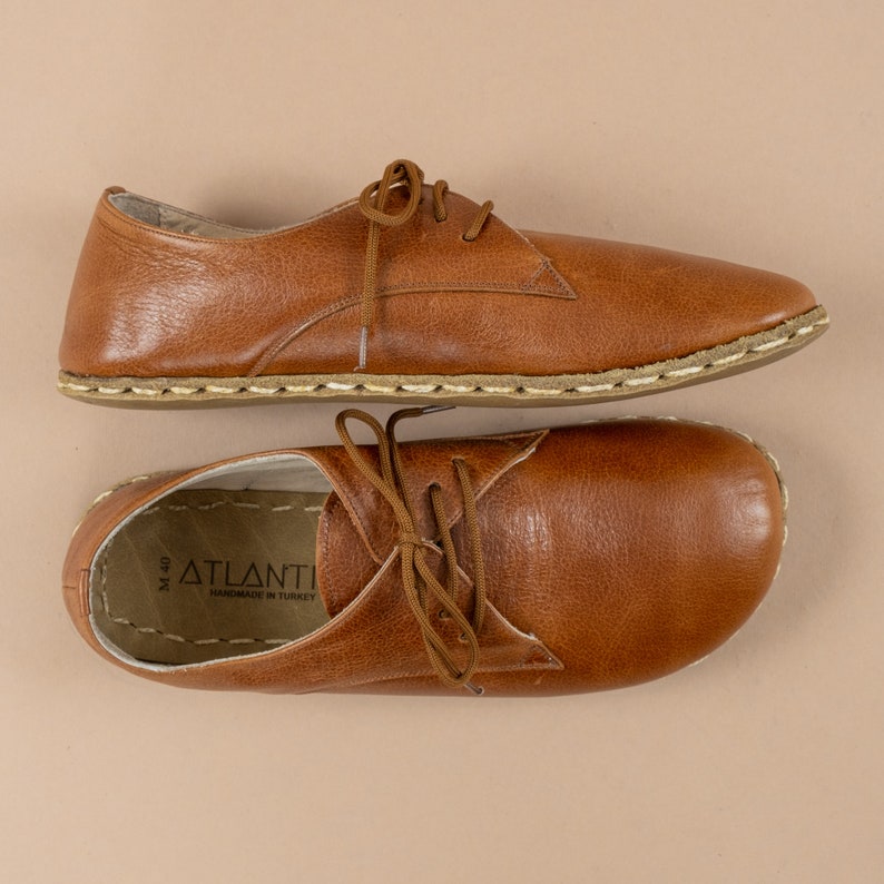 Mens Oxford Shoes, Antique Brown Slip-Ons, Turkish Shoes, Mens Barefoot Shoes, Zero Drop Shoe, Mens Wider Shoe, Flat Shoe, Fathers Day Gift imagen 1