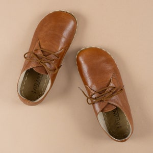 Mens Oxford Shoes, Antique Brown Slip-Ons, Turkish Shoes, Mens Barefoot Shoes, Zero Drop Shoe, Mens Wider Shoe, Flat Shoe, Fathers Day Gift imagen 6