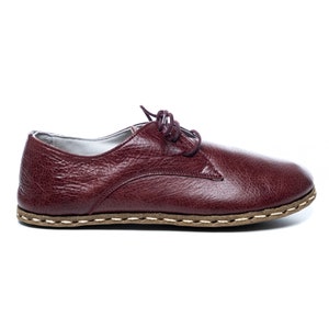 Mens Oxford Shoes, Burgundy Slip-Ons, Turkish Shoes, Mens Barefoot Shoes, Zero Drop Shoe, Mens Wider Shoe, Flat Shoe, Fathers Day Gift