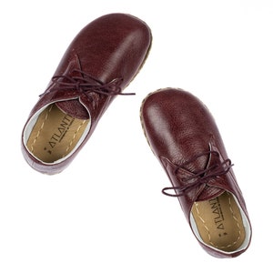 Womens Oxford Shoes, Barefoot Burgundy Shoes, Zero Drop Shoes, Women Moccasins, Turkish Shoes, Wide Toe Box Slip-Ons, All Natural Loafers image 7