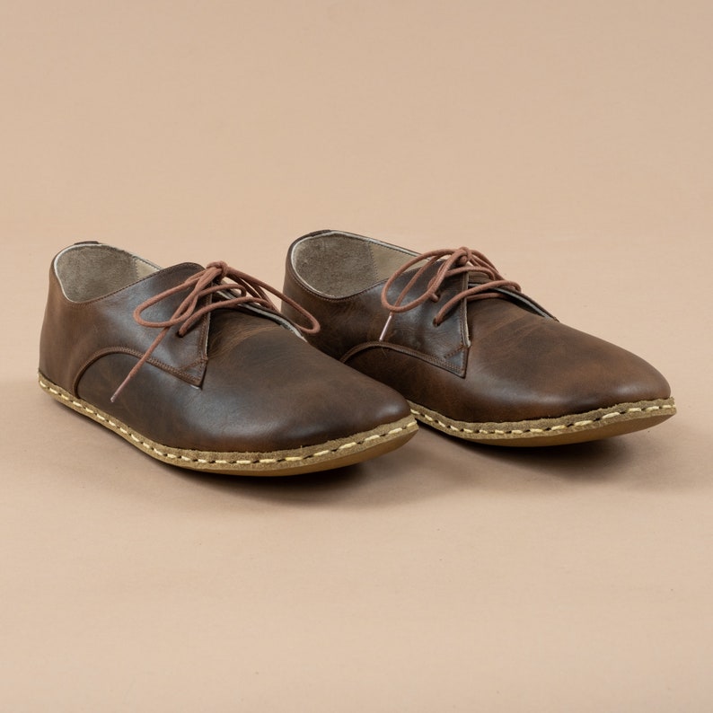 Mens Oxford Shoes, Old Dark Coffee Brown Barefoot Shoes, Turkish Shoes, Zero Drop Shoe, Mens Wider Shoe, Flat Shoe, Fathers Day Gift 画像 3