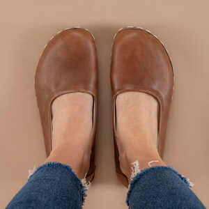 Women Earthing Barefoot Shoes, Minimalist Women Grounding Shoes, Barefoot Brown Ballet Flat Shoes, Barefoot Flats For Women, Wide Flat Shoes