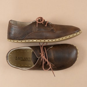 Mens Oxford Shoes, Old Dark Coffee Brown Barefoot Shoes, Turkish Shoes, Zero Drop Shoe, Mens Wider Shoe, Flat Shoe, Fathers Day Gift