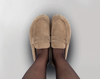 Mens Penny Shoes, Mens Barefoot Shoes, Sand Handmade Shoes, Leather Grounding Shoes, Earthing Mens Flat Shoes, Minimalist Shoes, Gifts