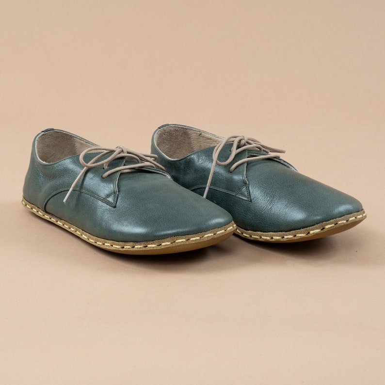 Mens Oxford Shoes, Green Slip-Ons, Turkish Shoes, Mens Barefoot Shoes, Zero Drop Shoe, Mens Wider Shoe, Flat Shoe, Fathers Day Gift zdjęcie 5