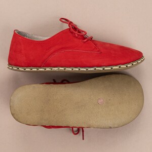 Mens Oxford Shoes, Red Slip-Ons, Turkish Shoes, Mens Barefoot Shoes, Zero Drop Shoes, Mens Wider Shoes, Sustainable Shoes, Fathers Day Gift image 7