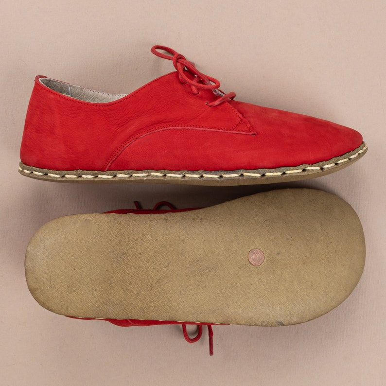 Mens Oxford Shoes, Red Slip-Ons, Turkish Shoes, Mens Barefoot Shoes, Zero Drop Shoes, Mens Wider Shoes, Sustainable Shoes, Fathers Day Gift image 7