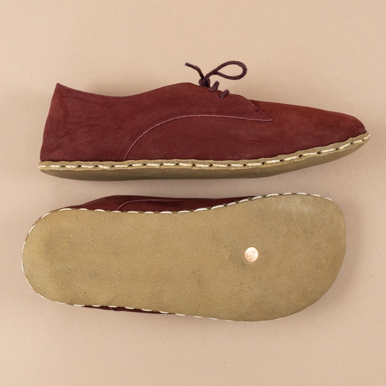 Womens Oxford Shoes, Barefoot Burgundy Shoes, Zero Drop Shoes, Womens Moccasins, Turkish Shoes, Wide Toe Box Slip-Ons, All Natural Loafers image 6