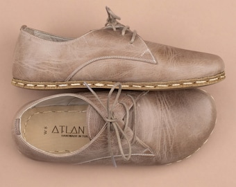 Mens Tan Barefoot Shoes, Zero Drop Minimalist Shoes, Wide Toe Box Oxfords, Handmade Turkish Slip On Shoes, Sustainable Leather Shoes