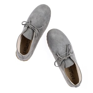Womens Grey Leather Turkish Lace Up Shoes, Girl’s Flat Heel Shoe Turkey, Classic Womens Everyday Shoe, Christmas Gift From Turkey image 6