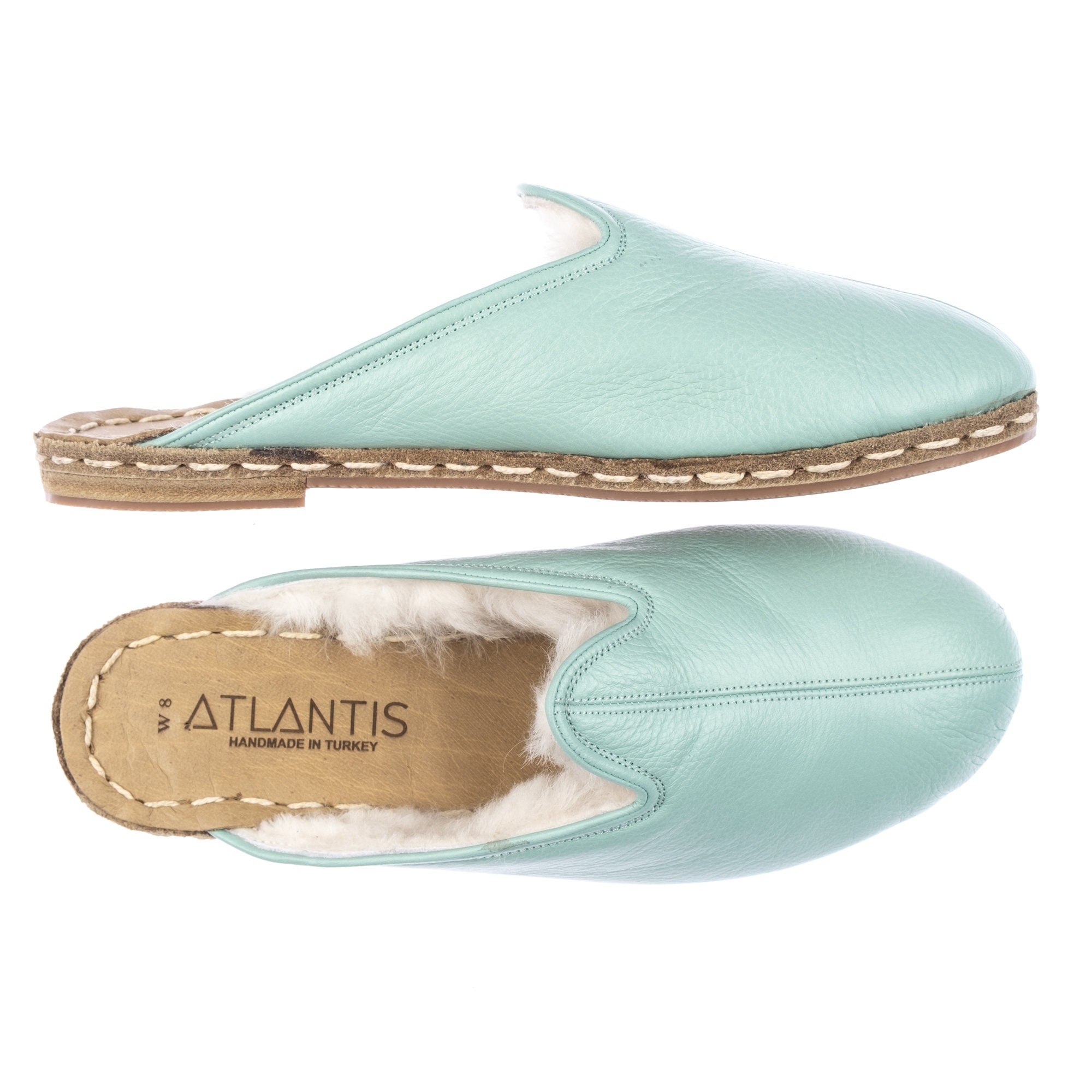 Mens Mint Green Color Shearling Slippers Flat Slippers Winter Slip Ons Turkish Slippers Sheepskin Slippers Men Gift Christmas Gift Etsy Mexico