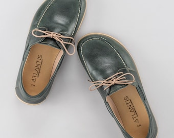 Mens Boat Shoes, Mens Barefoot Shoes, Green Handmade Shoes, Leather Grounding Shoes, Earthing Mens Flat Shoes, Minimalist Shoes
