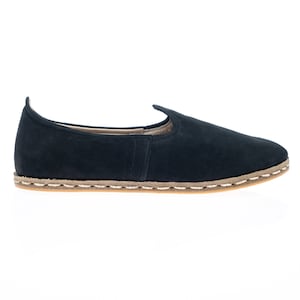 Mens Black Color Slip Ons, Turkish Yemeni Shoes, Black Nubuck Shoes, Handmade Leather Loafers, Flat Men Shoes, Gift for Him, Christmas Gift
