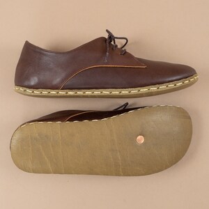 Womens Oxford Shoes, Barefoot Dark Brown Shoes, Zero Drop Shoes, Women Moccasins, Turkish Shoes, Wide Toe Box Slip-Ons, All Natural Loafers 画像 6