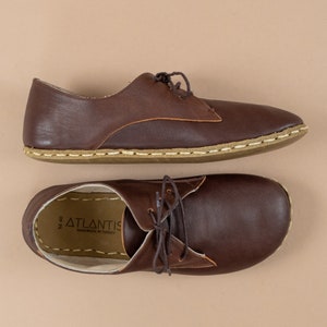 Oxford Barefoot DARK BROWN Leather Handmade Men SPORT Yemeni Shoes, Natural, Colorful, Slip-On
