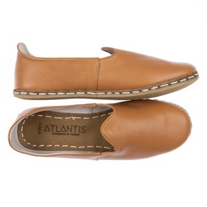 Womens Light Tan Color Leather Handmade Slip On, Turkish Shoes Women, Handmade Flat Shoe, Gift for Her, Brown Loafer, Mothers Day Gift