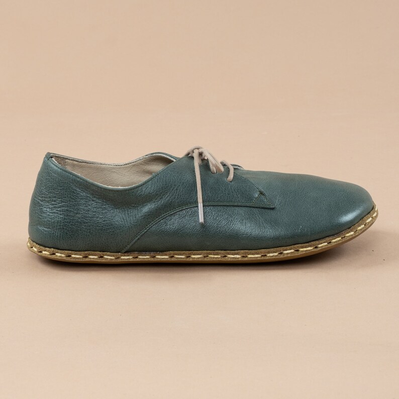 Mens Oxford Shoes, Green Slip-Ons, Turkish Shoes, Mens Barefoot Shoes, Zero Drop Shoe, Mens Wider Shoe, Flat Shoe, Fathers Day Gift zdjęcie 3