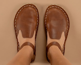 Sustainable Barefoot Sandals, Minimalist Shoes, Barefoot Leather Sandals, Barefoot Sandals For Women, Natural Foot Shape Wide Sandals