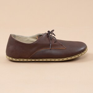 Womens Oxford Shoes, Barefoot Dark Brown Shoes, Zero Drop Shoes, Women Moccasins, Turkish Shoes, Wide Toe Box Slip-Ons, All Natural Loafers 画像 4