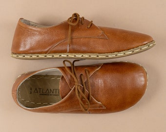 Womens Oxford Shoes, Barefoot Brown Shoes, Barefoot Shoes, Womens