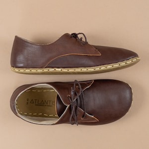 Womens Oxford Shoes, Barefoot Dark Brown Shoes, Zero Drop Shoes, Women Moccasins, Turkish Shoes, Wide Toe Box Slip-Ons, All Natural Loafers 画像 1