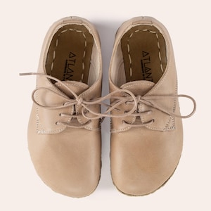 Buty dziecięce Barefoot, skórzane buty dla maluchów, dziecięce buty Oxford w kolorze brązowym, uziemiające buty dziecięce, uziemiające buty dziecięce, ręcznie robione buty dziecięce