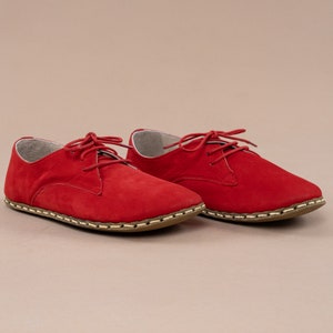 Mens Oxford Shoes, Red Slip-Ons, Turkish Shoes, Mens Barefoot Shoes, Zero Drop Shoes, Mens Wider Shoes, Sustainable Shoes, Fathers Day Gift image 5