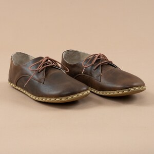 Womens Oxford Shoes, Barefoot Dark Brown Shoes, Barefoot Shoes, Turkish Shoes, Wide Toe Box Handmade Shoes, All Natural Minimalist Shoes image 4