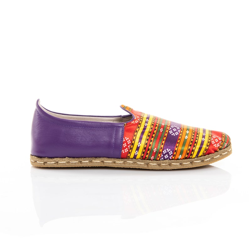 Handmade Purple Kilim Shoes Turkish Flat Women Shoes Slip Ons Travel Shoes Summer Shoes Cyber Monday Christmas Gift