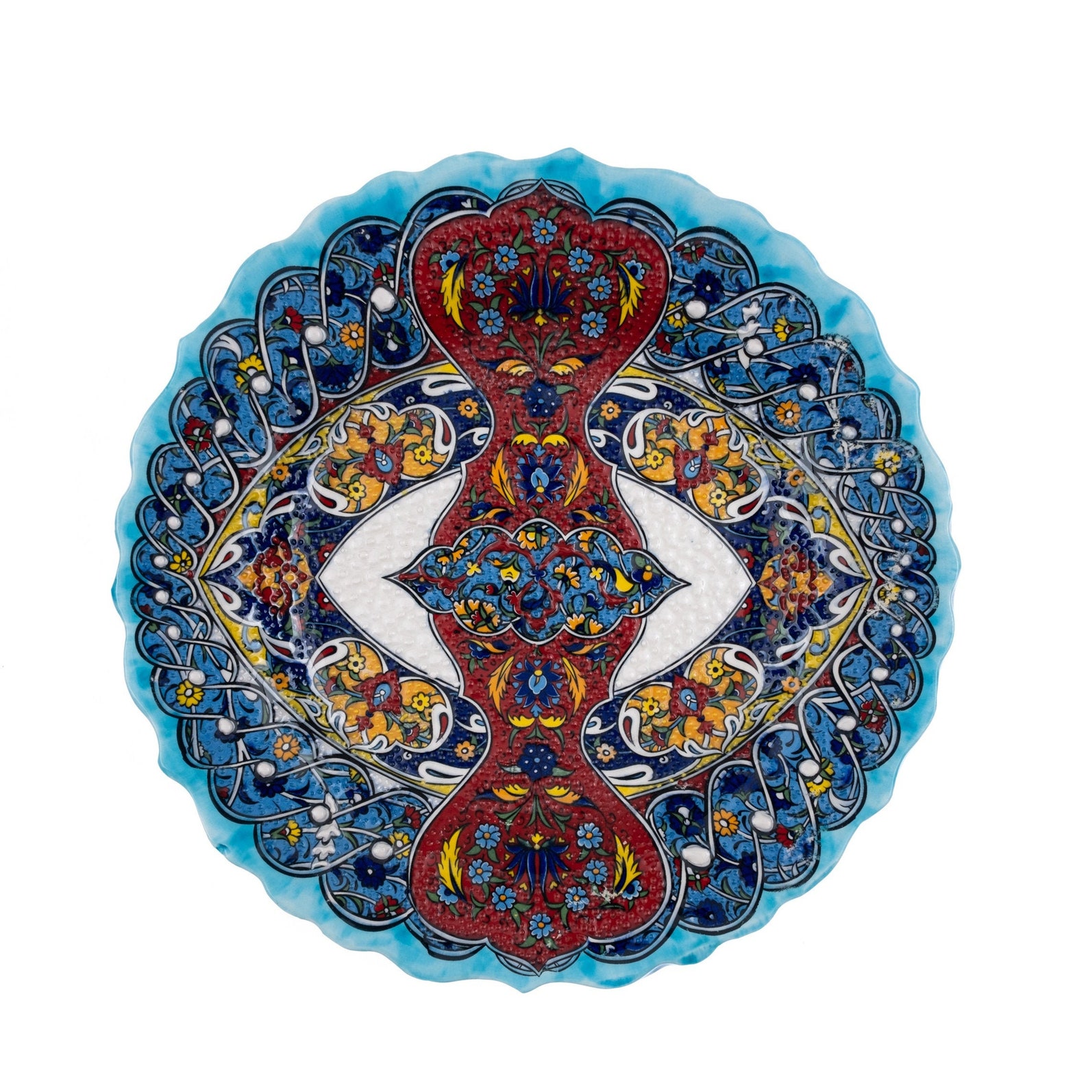 10 Blue Decorative Turkish Ceramic Plate Handmade Wall Etsy