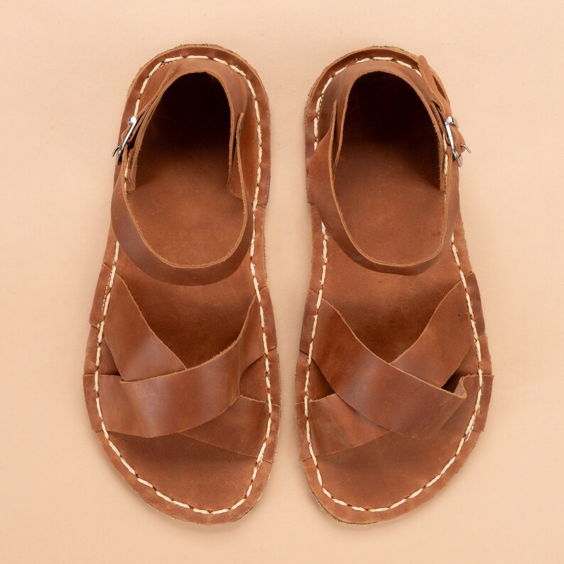 Sustainable Barefoot Sandals, Minimalist Shoes, Barefoot Leather Brown Sandals, Barefoot Sandals For Women, Wide Sandals, Minimalist Sandals image 5