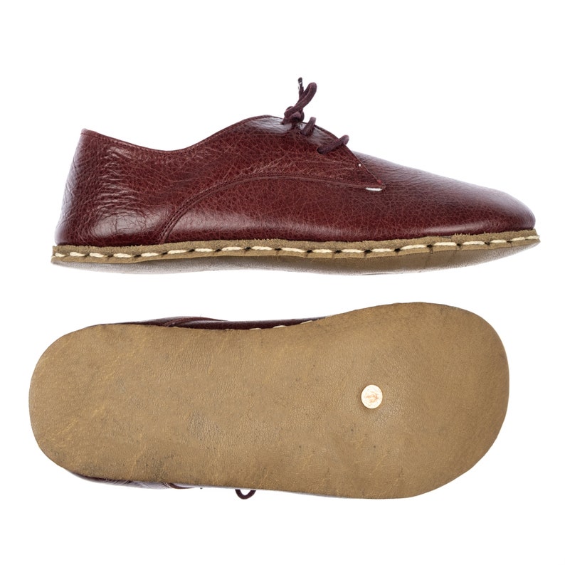 Womens Oxford Shoes, Barefoot Burgundy Shoes, Zero Drop Shoes, Women Moccasins, Turkish Shoes, Wide Toe Box Slip-Ons, All Natural Loafers image 6
