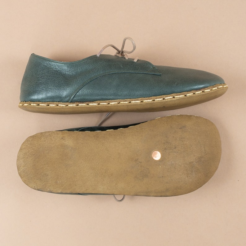 Mens Oxford Shoes, Green Slip-Ons, Turkish Shoes, Mens Barefoot Shoes, Zero Drop Shoe, Mens Wider Shoe, Flat Shoe, Fathers Day Gift zdjęcie 6