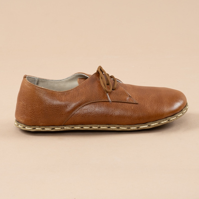 Mens Oxford Shoes, Antique Brown Slip-Ons, Turkish Shoes, Mens Barefoot Shoes, Zero Drop Shoe, Mens Wider Shoe, Flat Shoe, Fathers Day Gift imagen 3