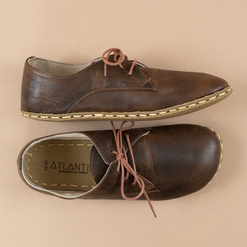 Womens Oxford Shoes, Barefoot Dark Brown Shoes, Barefoot Shoes, Turkish Shoes, Wide Toe Box Handmade Shoes, All Natural Minimalist Shoes image 1