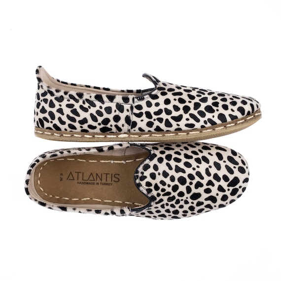 Mens Black Dots Leather Slip Ons Men main image 3