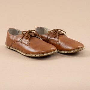 Mens Oxford Shoes, Antique Brown Slip-Ons, Turkish Shoes, Mens Barefoot Shoes, Zero Drop Shoe, Mens Wider Shoe, Flat Shoe, Fathers Day Gift imagen 5