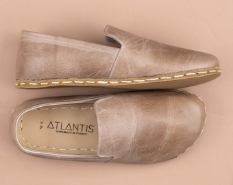 Barfuß-braune minimalistische Damenschuhe, bequeme Schuhe mit breiter Zehenbox, handgefertigte türkische Slip-On-Schuhe, ganz natürliche Zero-Drop-Schuhe