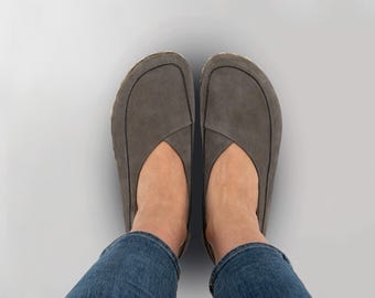 Women Earthing Barefoot Shoes, Minimalist Women Grounding Shoes, Barefoot Gray Cross Ballet Shoes, Barefoot Shoes For Women, Gifts