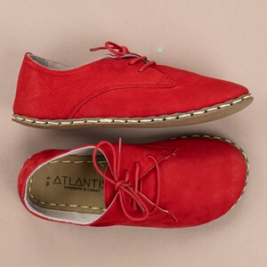 Mens Oxford Shoes, Red Slip-Ons, Turkish Shoes, Mens Barefoot Shoes, Zero Drop Shoes, Mens Wider Shoes, Sustainable Shoes, Fathers Day Gift image 4