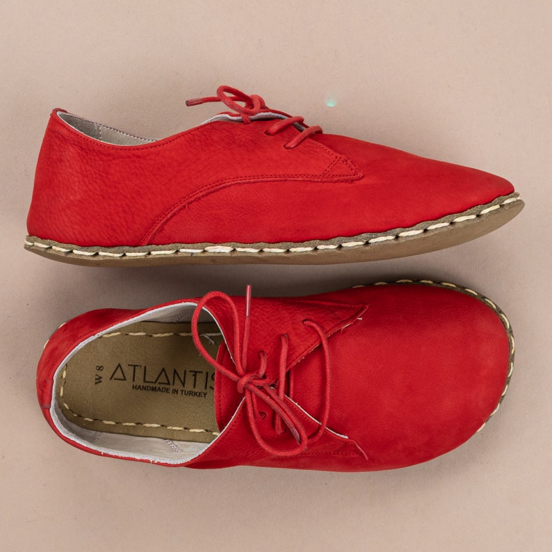Mens Oxford Shoes, Red Slip-Ons, Turkish Shoes, Mens Barefoot Shoes, Zero Drop Shoes, Mens Wider Shoes, Sustainable Shoes, Fathers Day Gift image 4